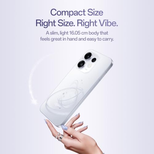 Oppo Reno16 5G (Starry White, 8GB, 256GB) | 3D Design | 50MP 3.5X Telephoto Camera | 4K 60fps HDR Video | AI Remix Collage | Snapdragon 7 Gen 4 | 6700mAh 80W SUPERVOOC | ColorOS 16 | IP69K