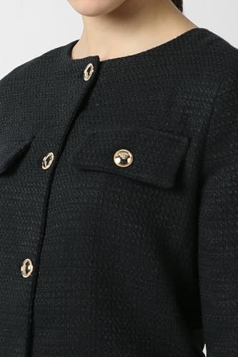 Women Black Textured Blazer