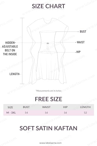 Label Aarna Premium Soft Satin Kaftan Dress for Women/Digital Print/Free Size (M-3XL) / Hidden Adjustable Belt Long Maxi Multicolour