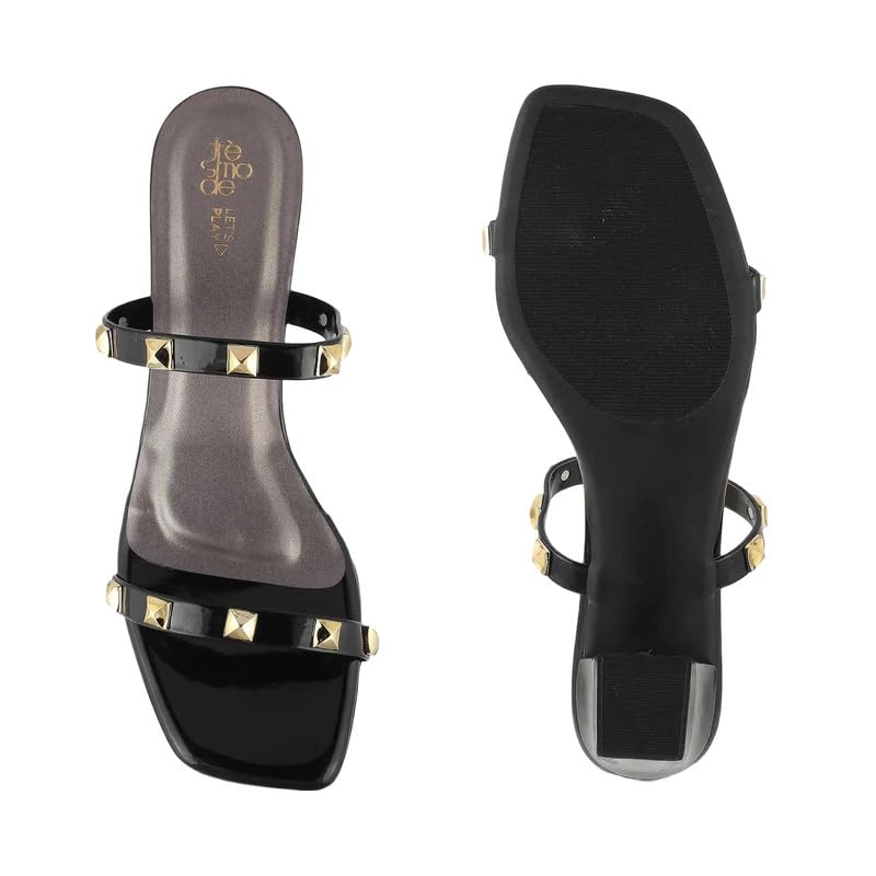 tresmode MAG Black Women's Dress Block Heel Sandals in Size 5 UK / 38 EU