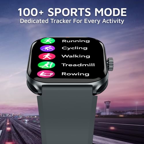 CULTSPORT Ace X1 2.04" Amoled Display,1000 NITS, Bluetooth Calling, 300mAh Battery, AOD Smartwatch (Charcoal Grey Strap, Free Size)