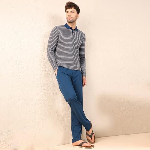 Sweet Dreams Men's Striped Printed Pyjama Set