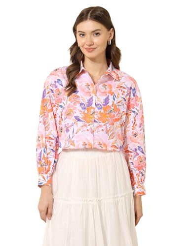 U.S. POLO ASSN. Relaxed Fit Floral Printed Shirt (UWSS25SHT187_Multi-Colour_L)