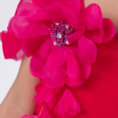 Hopscotch Girls Floral Applique Party Dress in Magenta Color for Age (2-3 Years)