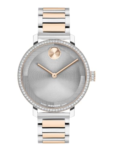 Movado Bold Swiss Qtz Grey Round Dial Women's Watch- 3601283