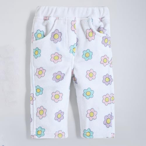 Hopscotch Girls Full Sleeves White 2-Pc Floral Pajama Set for Age (6-9 Months)