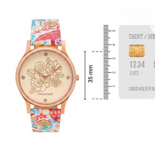 TEAL BY CHUMBAK White Analog Watch for Women | Jungle Beats Collection | Printed Vegan Leather Strap | Stylish Gift for Girls & Ladies | Casual & Work