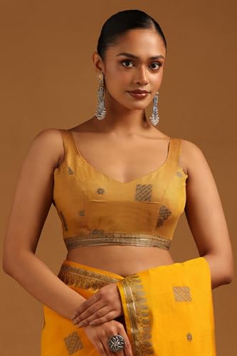 Soch Womens Yellow Art Silk Woven Design Saree