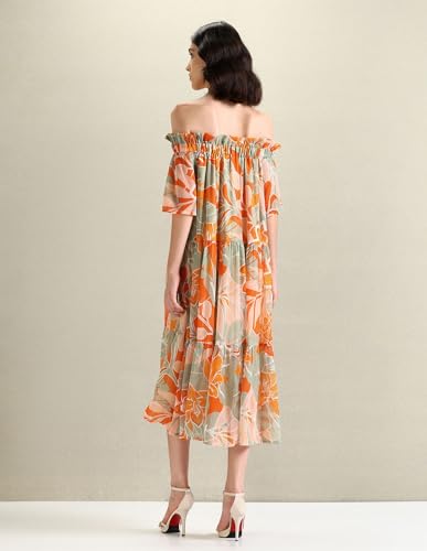 U.S. POLO ASSN. Women's Chiffon Printed A-Line Dress