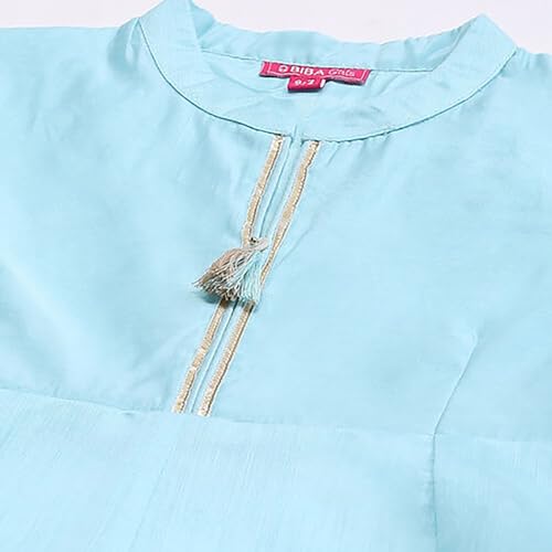 Biba Girls Polyester Kalidar Printed Suit Set(KW5020E_5_Blue)