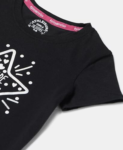 Jockey Regular Fit Girls T-Shirt (AG01_Black 5-6 Yrs)