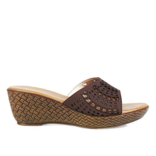 ROCIA Brown Cut Work Design Wedges