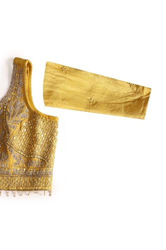 Soch Women's Brocade Lehenga Choli Set (OWS5CD21772_Mustard_XL)