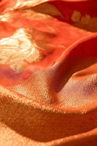 Orange Woven Pure Viscose SareeWith Unstitched Blouse( SAPP04AE2616-Orange)