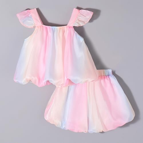 Hoscotch Girls Solid Pink Short Sleeves Short Set For Ages (2-3 Years)