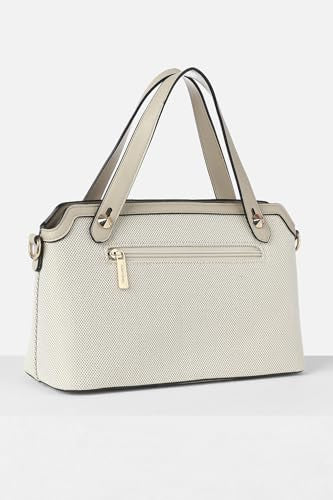 Allen Solly Woman Solid PU Structured Handheld Bag with Tasselled