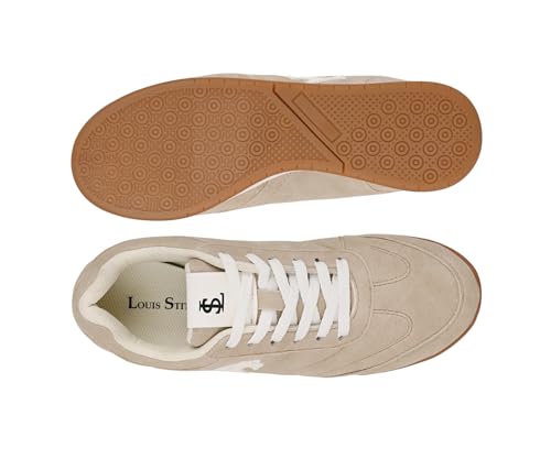 LOUIS STITCH Women’s Beige Casual Lightweight Sneakers | Ortholite Cushioned Comfort | Dual-Color TPR Sole | Lightweight & Comfortable Casual Lace-Up Shoes | LSD-SNK-NBL-BG | UK-5
