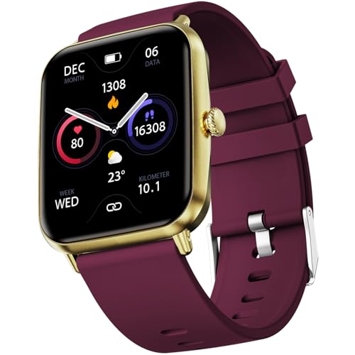 Fire-Boltt Ninja Call Pro Plus Bluetooth Calling Smart Watch, 1.83″ HD Display, AI Voice Assistant, 120+ Sports Modes, IP67 Waterproof, SpO2 & Heart Rate Monitor Smartwatch for Men & Women - Wine