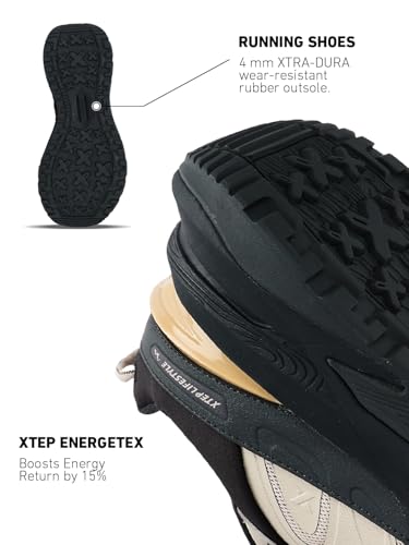 XTEP Energetex Outdoor Casual Shoe for Men Everyday Comfort Walking Hiking Shoes Black