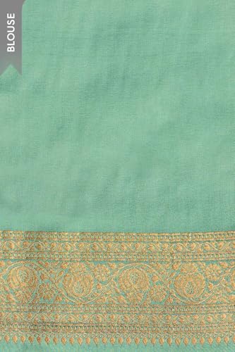 Taneira Light Blue Woven Viscose Satin SareeWith Unstitched Blouse(SAPP01AE2711-Light Blue)