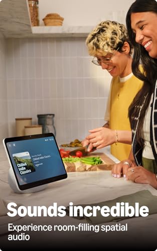 Amazon Echo Show 11 (newest model), vibrant 11" Full HD display with spatial audio & Alexa, new sleek design, smart home controls, 2x bass speaker, 13 MP camera, bluetooth, Glacier White