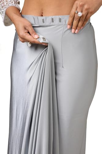 Soch Womens Grey Nylon Blend Saree With Beads