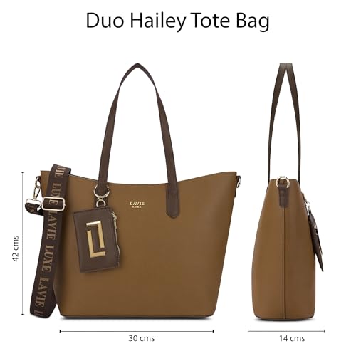 Lavie Luxe Women's Duo Hailey Tote Handbag for Women | Tote Bag for Work | Ladies purse | Stylish Shoulder Bag | Ladies Gift