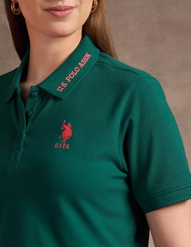 U.S. POLO ASSN. Tipped Collar Relaxed Polo Shirt (UWAW24PTS196_Green_S)