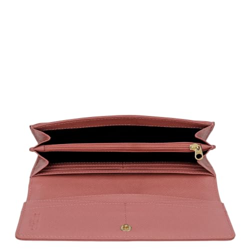 Da Milano Premium Leather Wallet for Women | Multi Compartment Travel Wallet - Rose Pink