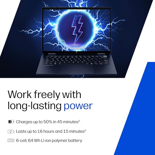 HP Omnibook Ultra Flip, Intel Core Ultra 9 288V (32GB LPDDR5x, 2TB SSD), 3K, OLED, 120 Hz, Micro -Edge, 14''/35.6cm, Win11, M365* Office24, Blue, 1.34kg, fh0369tu, 9MP IR AI Camera, Backlit Laptop