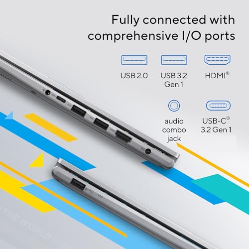 ASUS Vivobook 14 (2025),13th Gen, Intel Core i3-1315U, 8GB RAM, 512GB SSD, FHD, 14", (35.5 cm) Windows 11 Home, M365 Basic(1 Year)* Office 2024,Cool Silver,1.4 Kg, X1404VA-EB321WS, Thin & Light Laptop