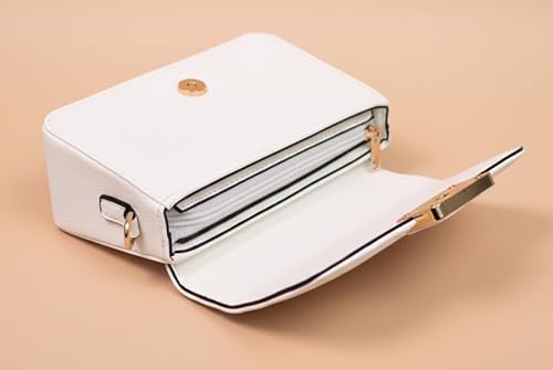 WildHorn Vegan Leather Women’s Crossbody Sling Bag | Ladies Quilted Purse Handbag | Gift for Women (White)