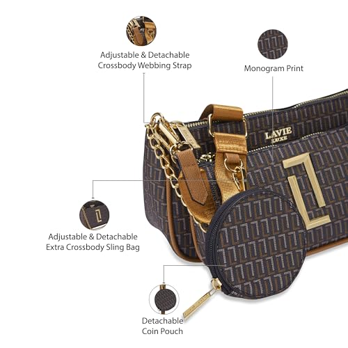 Lavie Luxe Women's Chunk25 Monogram Print Sling Bag | Ladies Purse Handbags | Gift For Women