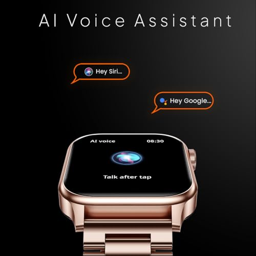 Fire-Boltt Rise Luxe Bluetooth Calling Smart Watch, 1.85”HD Display,AI Outfit Watch Face, 2 Looks in 1 Watch, Extra Straps at ₹99, 120+ Sports Modes, Metal Smartwatch for Men & Women (Rose Gold)
