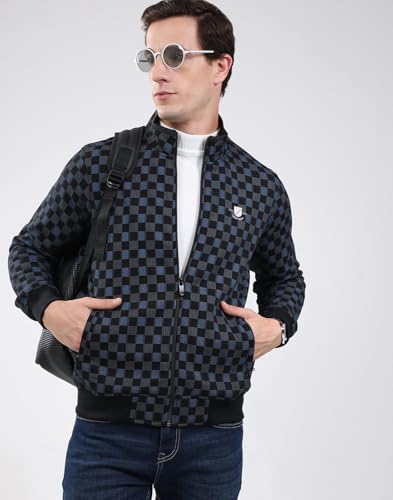 Monte Carlo Men's Regular Fit Sweatshirt | Solid Pattern | Zip Closure with Full Sleeve Band Neck | Zipper Sweatshirt for Men Black 3XL (Pack of_1)