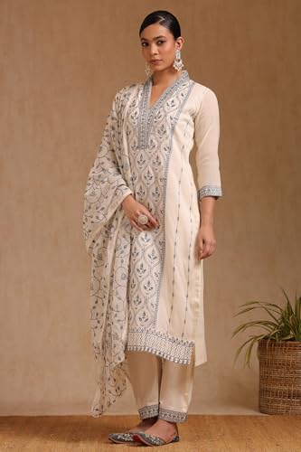 Soch Women's Cotton Salwar Suit Set (EWS5CD21989_Off White
