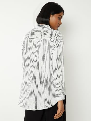 Max Women Striped Formal Shirt (Off White_XXL)