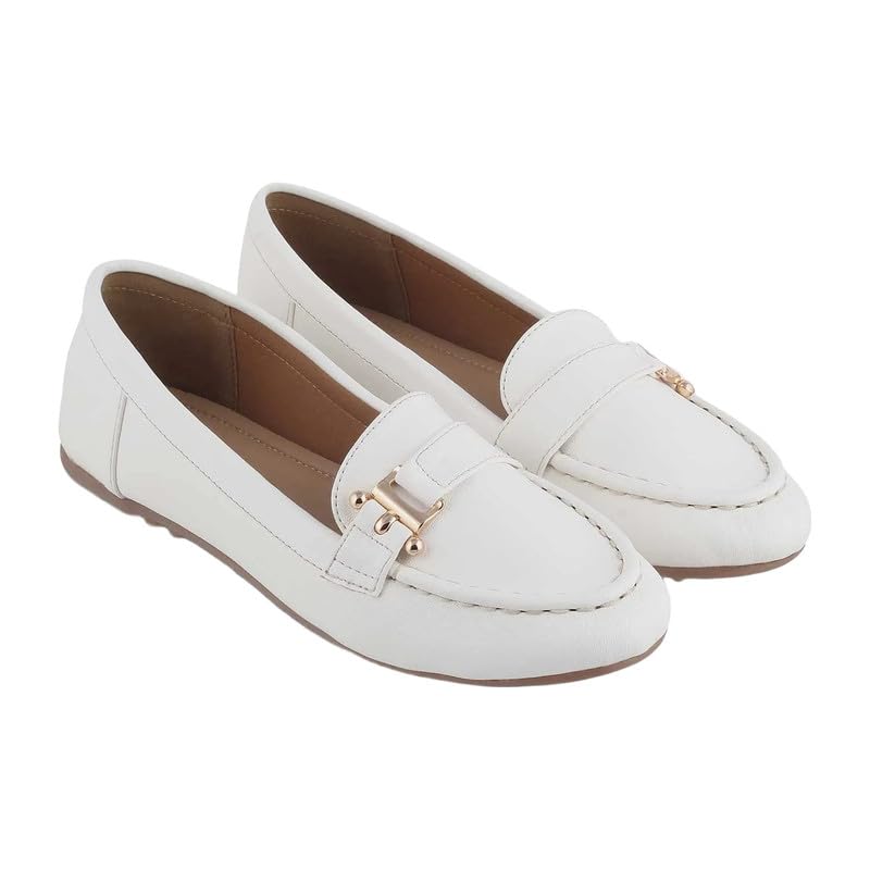 tresmode Sativa White Women's Casual Loafers in Size 3 UK / 36 EU