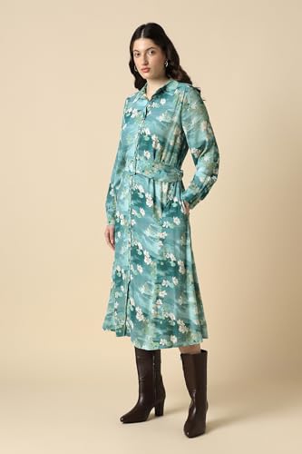 Women Green Print Casual Dress