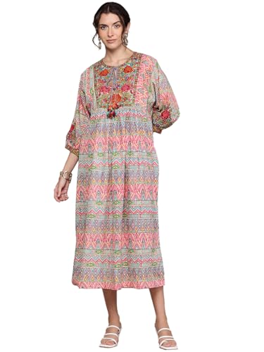 Ritu Kumar Multi Phool Long Dress Multicolour
