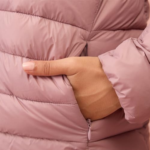 NYKD By Nykaa Ultra Light Weight Puffer Jacket with Inbuilt Bag (Set of 2)-NYAT405-Blush (M)