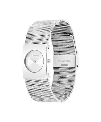 Calvin Klein Ck Pulse Qtz Basic Mini Silver Rectangle Dial Women's Watch- 25100135