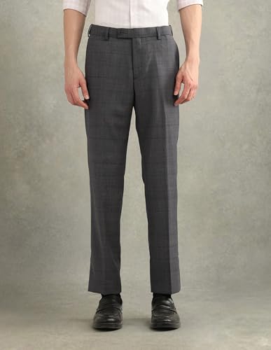 Arrow Men's Wool Business Suit Pants Set (ARAJSU5548_Dark Grey