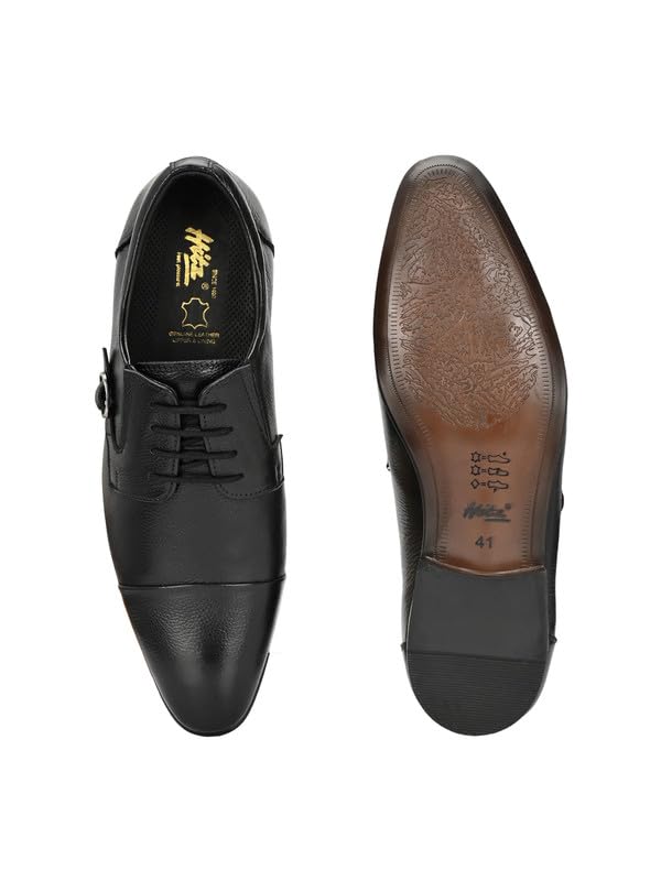 HITZ Men's Black Leather Lace-Up Shoes - UK 7