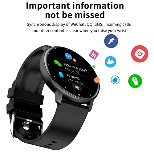 Smart Watch for Motorola Edge (2022) - Fitness Tracker Watches for Men Women, IP67 Waterproof HD Touch Screen Smartwatch for Android/iOS Phones, 24 Sports, Activity Tracker - Black