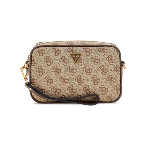 GUESS Men Brown Printed PU Crossbody Bag