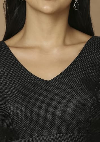 SALWAR STUDIO Women's Black Self Design Saree Blouse-RI-0043-BLCK-42
