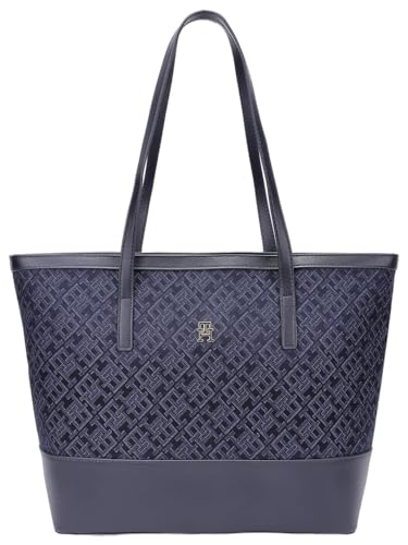 Tommy Hilfiger Logo Blue Polyester Tote Bag