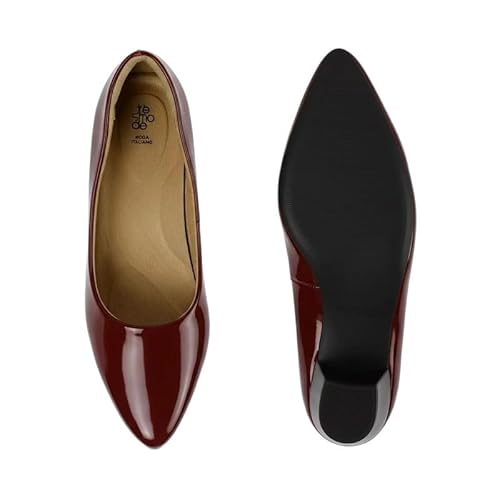 tresmode NOVO Wine Women's Block Heel Pumps in Size 7 UK / 40 EU