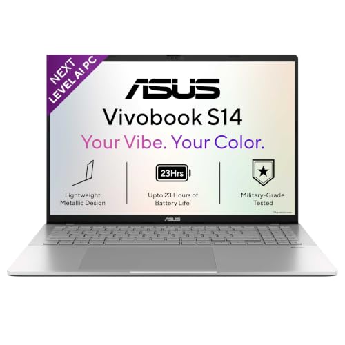 ASUS Vivobook S14 (2026), Smartchoice,AMD Ryzen AI 7 445,AMD Radeon iGPU,16GB RAM,512GB SSD,FHD+ OLED,14"(35.5 cm),Windows 11,M365 Basic(1Y),Office 2024,Cool Silver,1.4 Kg,M3407GA-SF075WS,AI Laptop